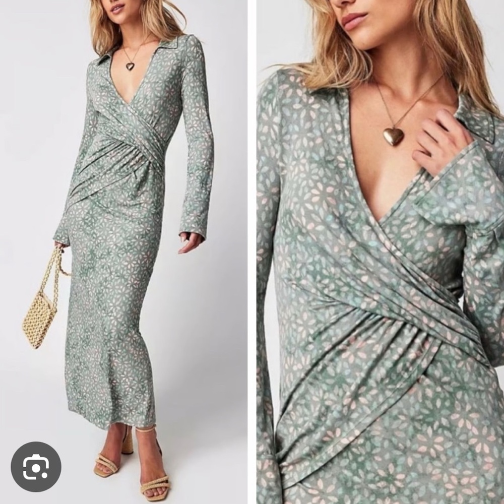Free People Shayla Wrap Midi Dress - Picture 3 of 7